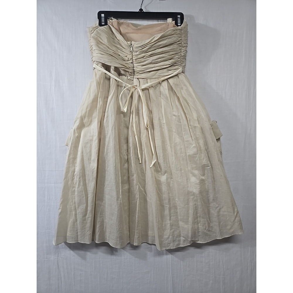Vera Wang Lavender Label Beige Knee Length Party Dress Silk Lined Women's Small? - Picture 4 of 9